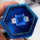 Gorgeous New Arrival Luxury Blue Yellow Color Rectangle AAA+ CZ Diamonds Fashion Rings - Rings Universe