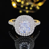 New Arrivals Stunning Pink Yellow Cushion Cut AAA+ Quality CZ Diamonds Luxury Rings