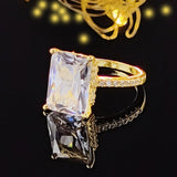 New Arrival Luxury Rectangle Cut Delightful AAA+ Quality CZ Diamonds Engagement Rings