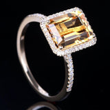 NEW ARRIVAL Designer Fashion Yellow Square Cut AAA+ Quality CZ Diamonds Fashion Rings