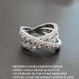 QUALITY RINGS New Arrival Luxury Multi-layered Crossover AAA+ CZ Diamonds Fashion Rings - Rings Universe