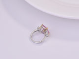 New Luxury Pink Designer Princess Cut AAA+ Quality CZ Diamonds Engagement Rings