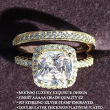 NEW ARRIVAL Fashion Gold color Silver color AAA+ Quality CZ Diamonds Bride Wedding ring set - Rings Universe