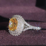 New Arrivals Stunning Pink Yellow Cushion Cut AAA+ Quality CZ Diamonds Luxury Rings