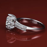 New Arrival Luxury Lotus Design Round Cut AAA+ Quality CZ Diamonds Fashion Rings