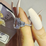 New Arrival Marvelous Luxury Rectangle Cut AAA+ Quality CZ Diamonds Engagement Rings