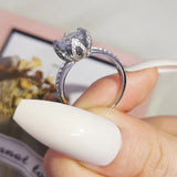 New Arrival Luxury Lotus Design Round Cut AAA+ Quality CZ Diamonds Fashion Rings