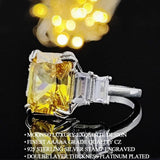 Gorgeous New Arrival Luxury Blue Yellow Color Rectangle AAA+ CZ Diamonds Fashion Rings - Rings Universe