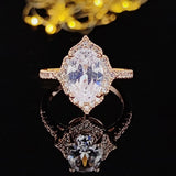 New Arrival Outstanding Luxury Rose Gold Color Marquise Cut AAA+ CZ Diamond Fashion Rings
