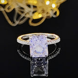 New Arrival Luxury Rectangle Cut Delightful AAA+ Quality CZ Diamonds Engagement Rings