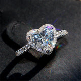 NEW Queen Heart Luxury AAAA Quality CZ Diamonds Engagement Wedding Rings