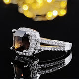 NEW Brown Color Designer AAA+ Quality CZ Diamonds Engagement Wedding Promise Rings