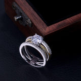 Glamorous Luxury Gold Silver Color Geometry AAA+ Cubic Zirconia Diamonds Fashion Rings - Rings Universe