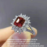 Desirable New Luxury Blue Green Red Color Princess Cut AAA+ CZ AAA+ Diamonds Fashion Rings - Rings Universe