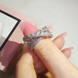 QUALITY RINGS New Arrival Luxury Multi-layered Crossover AAA+ CZ Diamonds Fashion Rings - Rings Universe