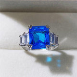Gorgeous New Arrival Luxury Blue Yellow Color Rectangle AAA+ CZ Diamonds Fashion Rings - Rings Universe