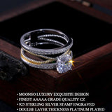 Glamorous Luxury Gold Silver Color Geometry AAA+ Cubic Zirconia Diamonds Fashion Rings - Rings Universe