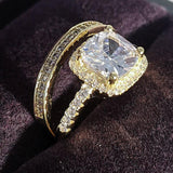 NEW ARRIVAL Fashion Gold color Silver color AAA+ Quality CZ Diamonds Bride Wedding ring set - Rings Universe