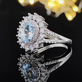 New Arrival Designer Pink Blue Oval Cut AAA+ Quality  CZ Diamonds Engagement Rings