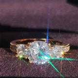 NEW ARRIVAL 3 Carat Round Cut Three Stone Designer AAA+ Quality CZ Diamonds Engagement Rings