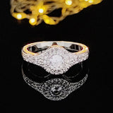QUALITY RINGS Luxury Halo Three-piece Set Combination AAA+ CZ Diamonds Rings Set - Rings Universe