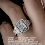 New Arrival - Luxury Rectangle Design Elegant AAA+ Quality CZ Diamonds Engagement Rings
