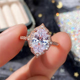 New Arrival Outstanding Luxury Rose Gold Color Marquise Cut AAA+ CZ Diamond Fashion Rings - Rings Universe