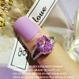 Adorable Luxury Pink Oval Cut Designer AAA+ Cubic Zirconia Diamonds Fashion Rings - Rings Universe