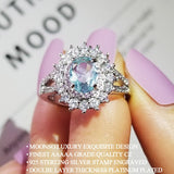 New Arrival Designer Pink Blue Oval Cut AAA+ Quality  CZ Diamonds Engagement Rings
