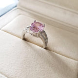 Adorable Luxury Pink Oval Cut Designer AAA+ Cubic Zirconia Diamonds Fashion Rings - Rings Universe