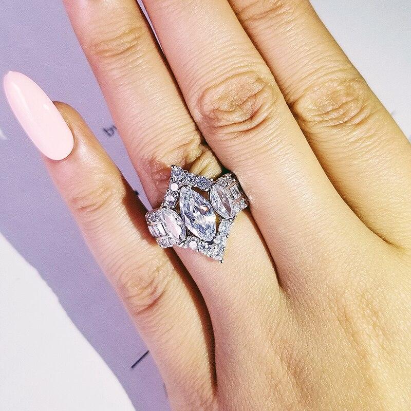 Fashion Big Flower Rings For Women Luxury White CZ Zircon Party Wedding  Female Finger Ring Stylish Indian Jewelry - AliExpress