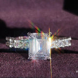 New Luxury Princess Cut Silver Color AAA+ CZ Diamonds Designer Engagement Rings - Rings Universe