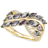 NEW VINTAGE RINGS Interlaced Gold Water Drops, with White Zircon Horse Eye Ring
