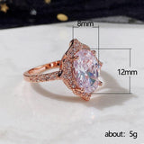 New Arrival Outstanding Luxury Rose Gold Color Marquise Cut AAA+ CZ Diamond Fashion Rings - Rings Universe
