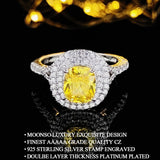 New Arrivals Stunning Pink Yellow Cushion Cut AAA+ Quality CZ Diamonds Luxury Rings