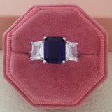 NEW ARRIVAL New Luxury Blue Color Rectangle AAA+ Quality CZ Diamonds Fashion Rings - Rings Universe