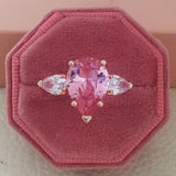 NEW Arrivals Pear Cut Gold Color Pink Designer AAA+ Quality CZ Diamonds Luxury Fashion Rings - Rings Universe