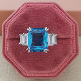 Gorgeous New Arrival Luxury Blue Yellow Color Rectangle AAA+ CZ Diamonds Fashion Rings - Rings Universe