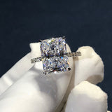 New Arrival Luxury Rectangle Cut Delightful AAA+ Quality CZ Diamonds Engagement Rings