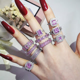 New Elegant Multi Selection Sterling silver AAAA Quality CZ Diamonds Engagement Wedding Rings