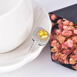 Dazzling New Luxury Yellow Color Cushion Cut AAA+ CZ Diamonds Fashion Rings - Rings Universe