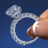 New Luxury Princess Cut Silver Color AAA+ CZ Diamonds Designer Engagement Rings - Rings Universe