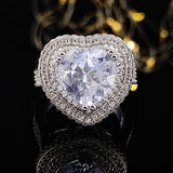 New Lovely  Luxury Heart Cut Design AAA+ Quality CZ Diamonds Engagement Rings