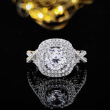 New Arrival Luxury Halo Round Cut Exquisite AAA+ Quality CZ Diamonds Designer Rings