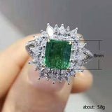 Desirable New Luxury Blue Green Red Color Princess Cut AAA+ CZ AAA+ Diamonds Fashion Rings - Rings Universe