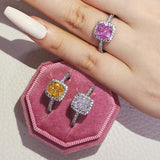 NEW ARRIVAL Original Design White Yellow Pink Colour AAA+ Quality CZ Diamonds Engagement Rings
