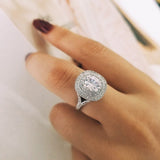 New Arrivals Stunning Pink Yellow Cushion Cut AAA+ Quality CZ Diamonds Luxury Rings