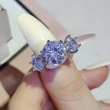 New Arrival Luxury Round Cut High End AAA+ Quality CZ Diamonds Engagement Fashion Rings