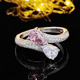 New Arrival Marvelous Fashion Pear Cut AAA+ CZ Diamonds Luxury Rings