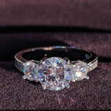 NEW ARRIVAL 3 Carat Round Cut Three Stone Designer AAA+ Quality CZ Diamonds Engagement Rings